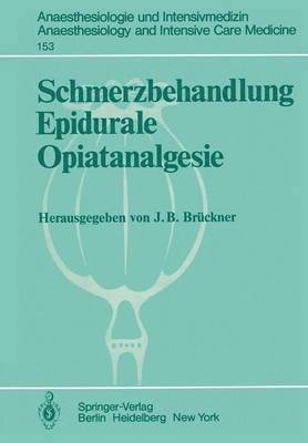 bokomslag Schmerzbehandlung Epidurale Opiatanalgesie