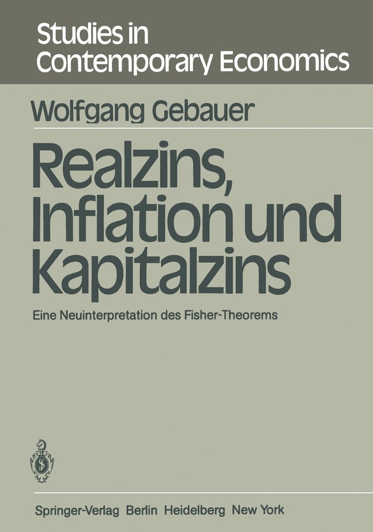 W. Gebauer - Realzins, Inflation und Kapitalzins, Häftad
