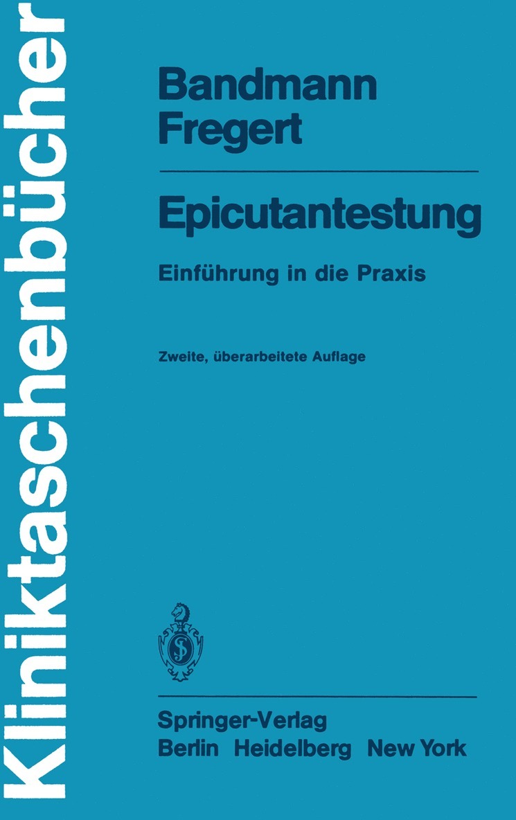 H.-J. Bandmann, S. Fregert, H. -J Bandmann, H. -J. Bandmann - Epicutantestung, Häftad