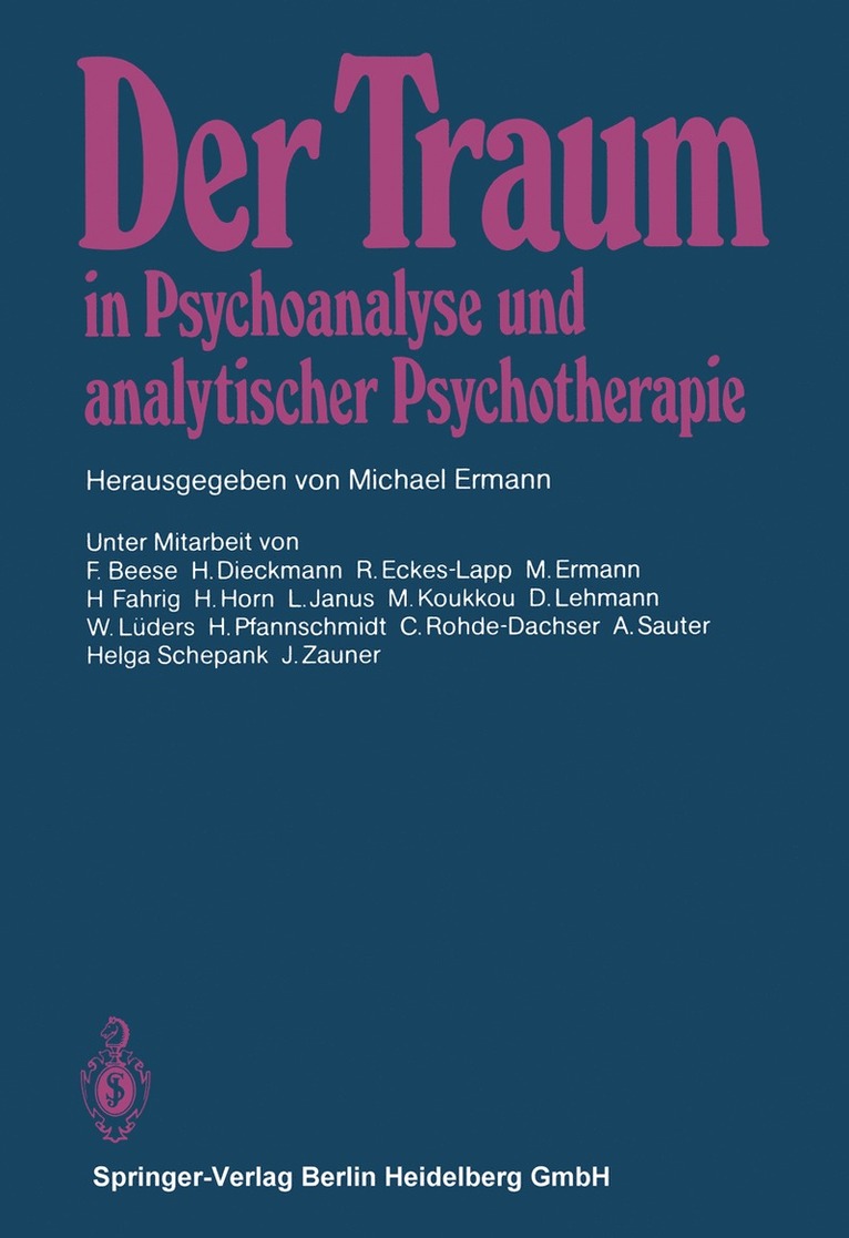 Der Traum in Psychoanalyse und analytischer Psychotherapie 1