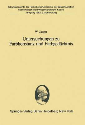 bokomslag Untersuchungen zu Farbkonstanz und Farbgedchtnis