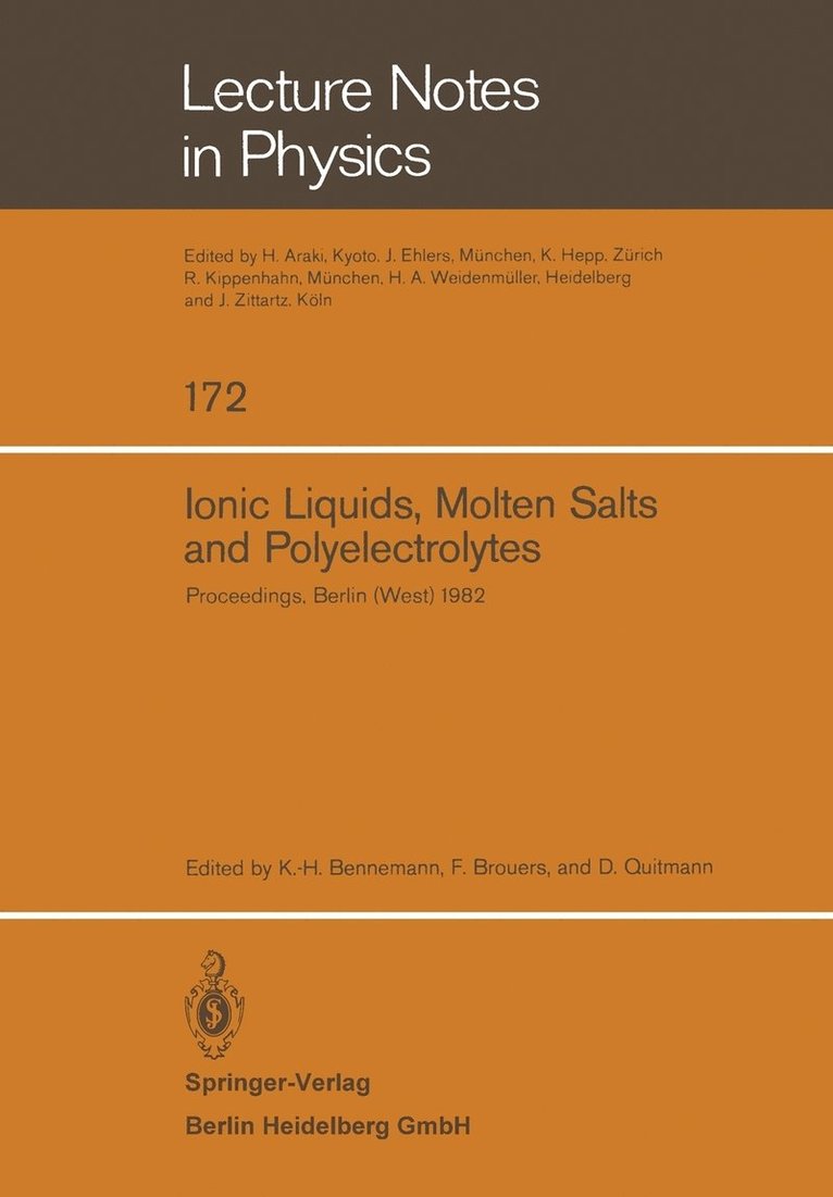 Ionic Liquids, Molten Salts, and Polyelectrolytes 1