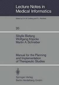 bokomslag Manual for the Planning and Implementation of Therapeutic Studies