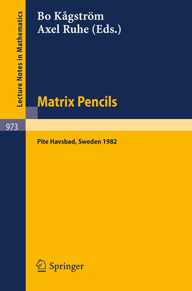 B. Kagström, A. Ruhe - Matrix Pencils, Häftad