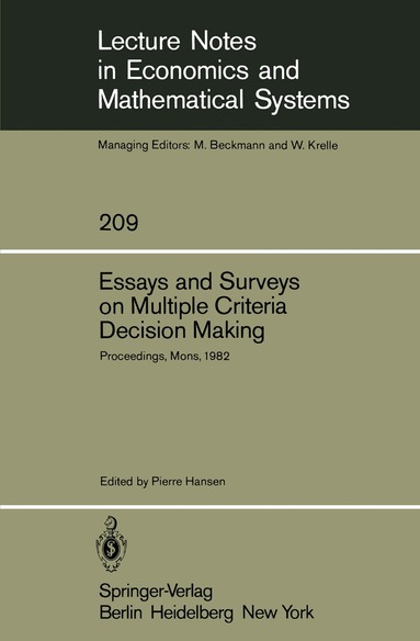 P. Hansen - Essays and Surveys on Multiple Criteria Decision Making, Häftad