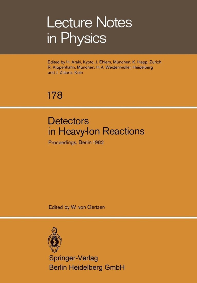 W. von Oertzen, W. Von Oertzen - Detectors in Heavy-Ion Reactions, Häftad