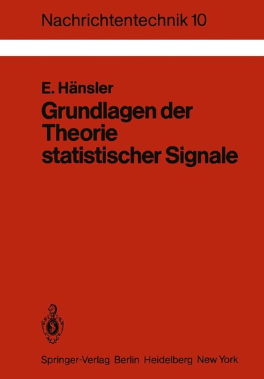 bokomslag Grundlagen der Theorie statistischer Signale