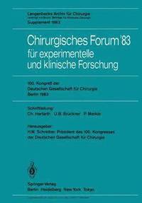 bokomslag Chirurgisches Forum 83 fr experimentelle und klinische Forschung