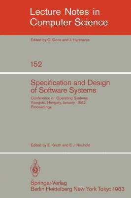 bokomslag Specification and Design of Software Systems