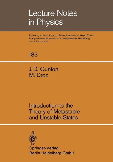 bokomslag Introduction to the Theory of Metastable and Unstable States