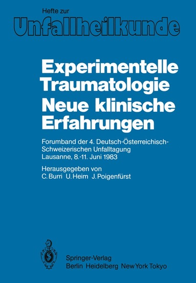 bokomslag Experimentelle Traumatologie Neue klinische Erfahrungen