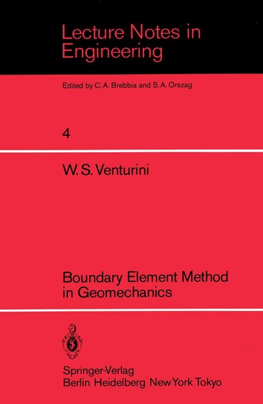 W.S. Venturini - Boundary Element Method in Geomechanics, Häftad