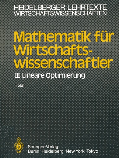 T. Gal - Mathematik für Wirtschaftswissenschaftler, Häftad