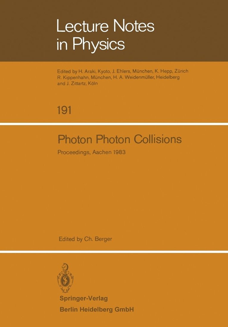 Photon Photon Collisions 1