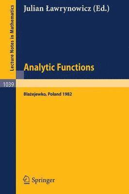 Analytic Functions Blazejewko 1982 1