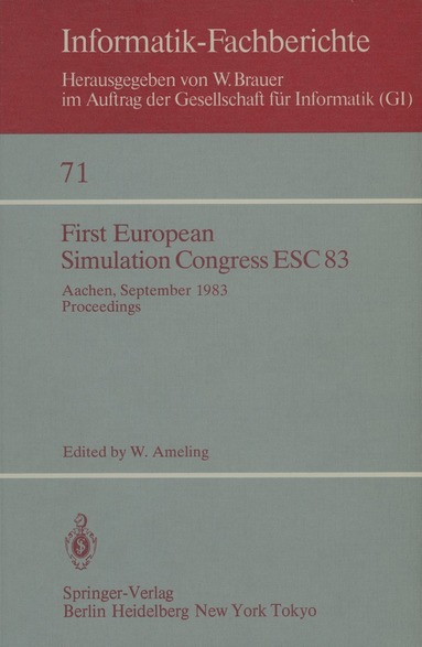 bokomslag First European Simulation Congress ESC 83