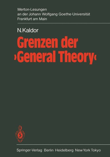 bokomslag Grenzen der General Theory