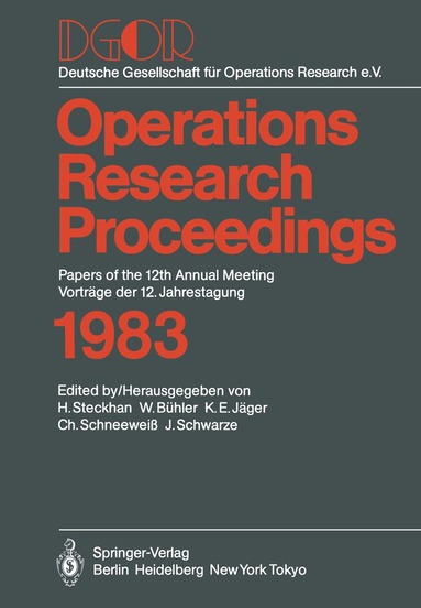 H. Steckhan, W. Bühler, K.E. Jäger, C. Schneeweiss, J. Schwarze - DGOR, Häftad