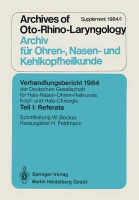 bokomslag Verhandlungsbericht 1984 der Deutschen Gesellschaft fr Hals- Nasen- Ohren-Heilkunde, Kopf- und Hals-Chirurgie