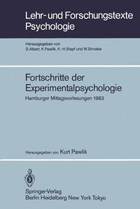 bokomslag Fortschritte der Experimentalpsychologie