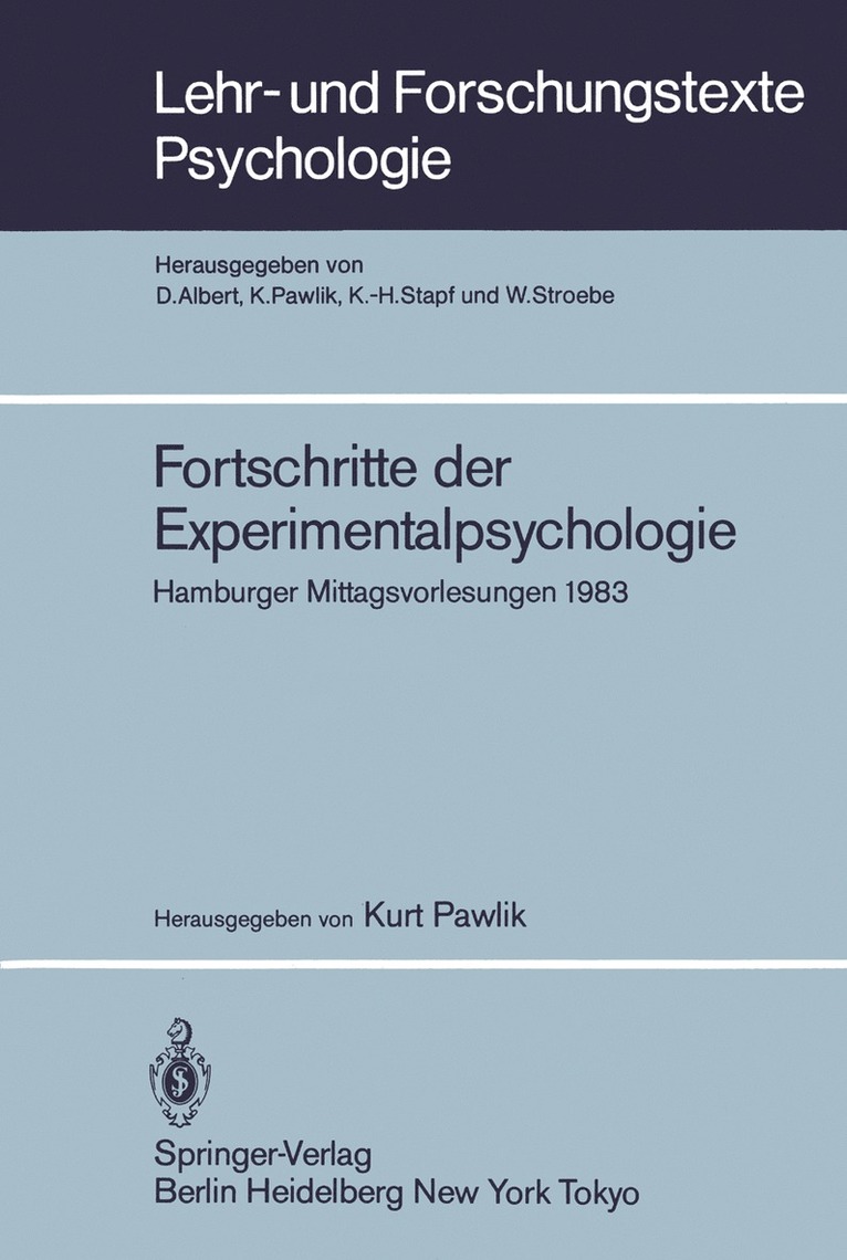 Fortschritte der Experimentalpsychologie 1