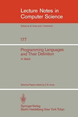 bokomslag Programming Languages and their Definition