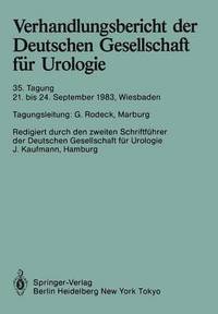 bokomslag Verhandlungsbericht der Deutschen Gesellschaft fr Urologie