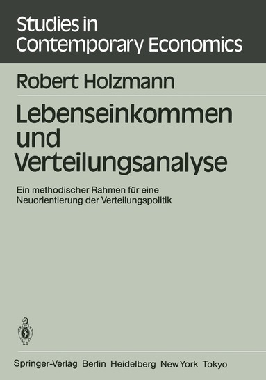 R. Holzmann - Lebenseinkommen und Verteilungsanalyse, Häftad