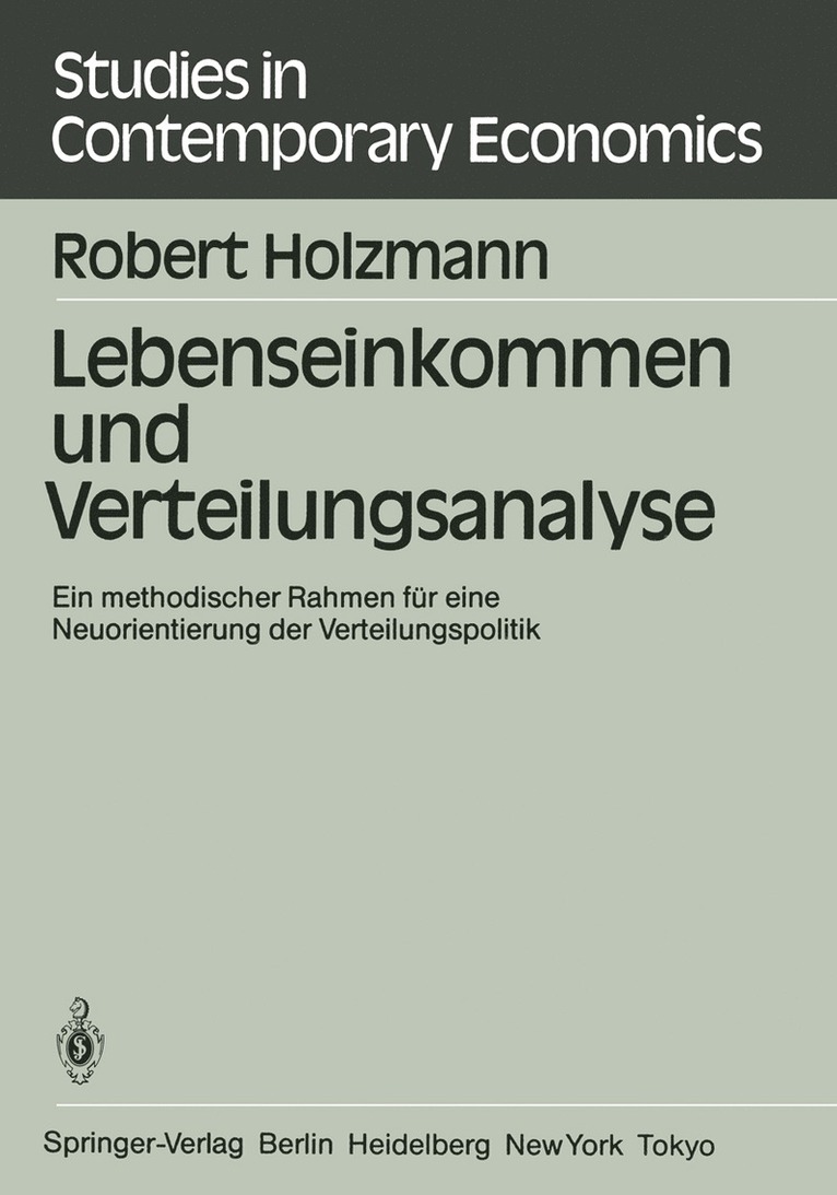 R. Holzmann, Robert Holzmann - Lebenseinkommen und Verteilungsanalyse, Häftad