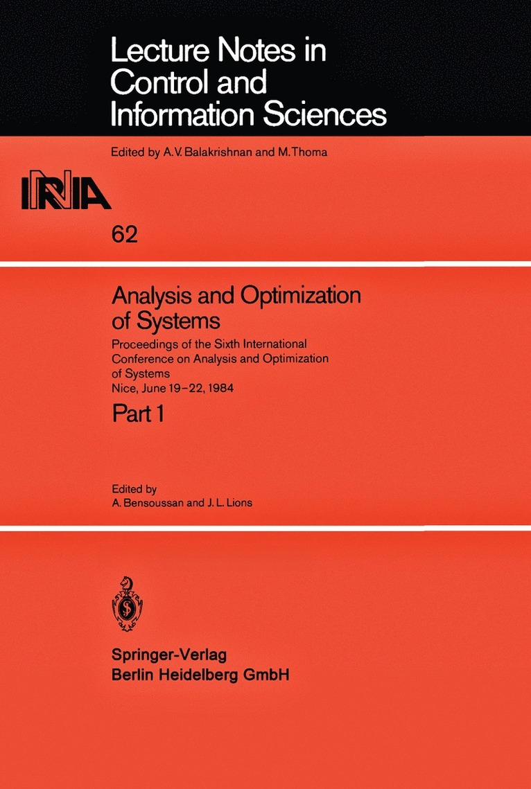 A. Bensoussan, J. L. Lions - Analysis and Optimization of Systems, Häftad