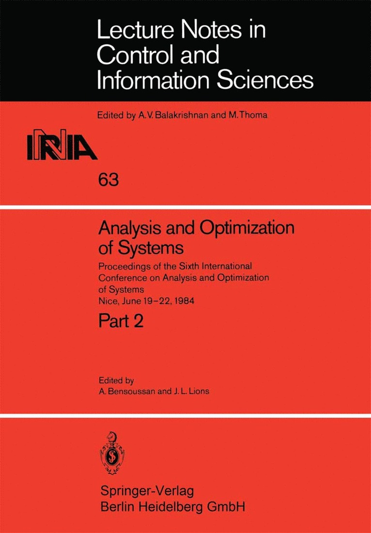 A. Bensoussan, J. L. Lions - Analysis and Optimization of Systems, Häftad