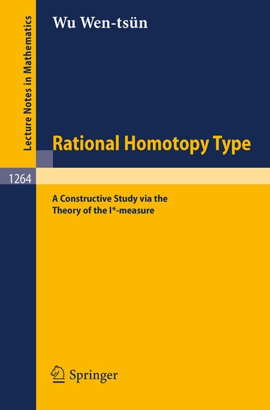 Wen-tsün Wu - Rational Homotopy Type, Häftad