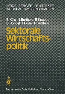 bokomslag Sektorale Wirtschaftspolitik