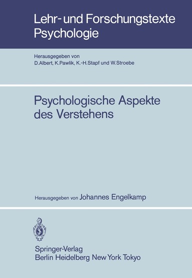 J. Engelkamp - Psychologische Aspekte des Verstehens, Häftad