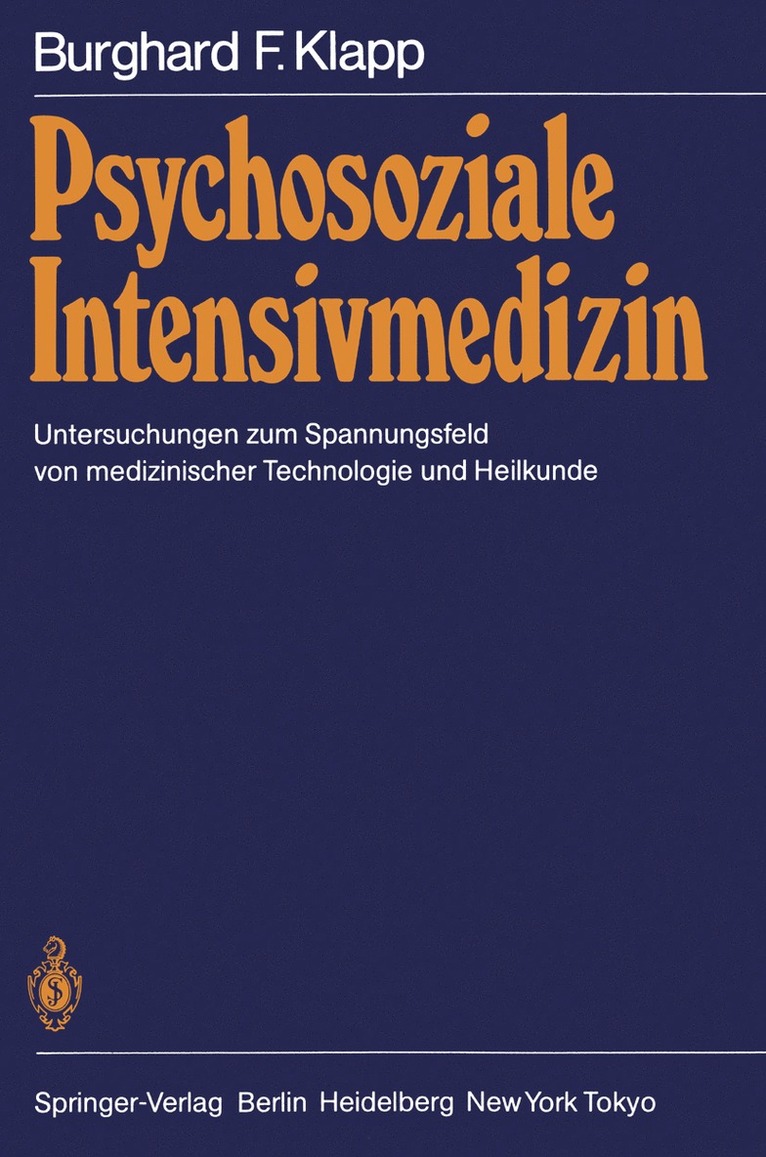 Burghard F. Klapp - Psychosoziale Intensivmedizin, Häftad