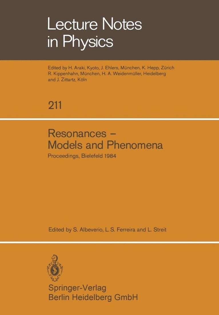 Resonances  Models and Phenomena 1