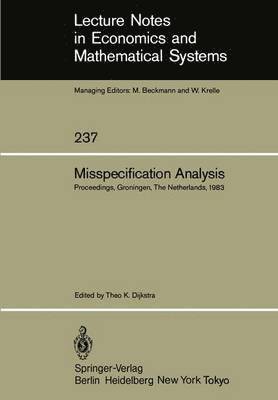 Theo K. Dijkstra, T.K. Dijkstra - Misspecification Analysis, Häftad