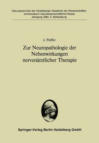 bokomslag Zur Neuropathologie der Nebenwirkungen nervenrztlicher Therapie