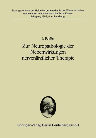 bokomslag Zur Neuropathologie der Nebenwirkungen nervenrztlicher Therapie