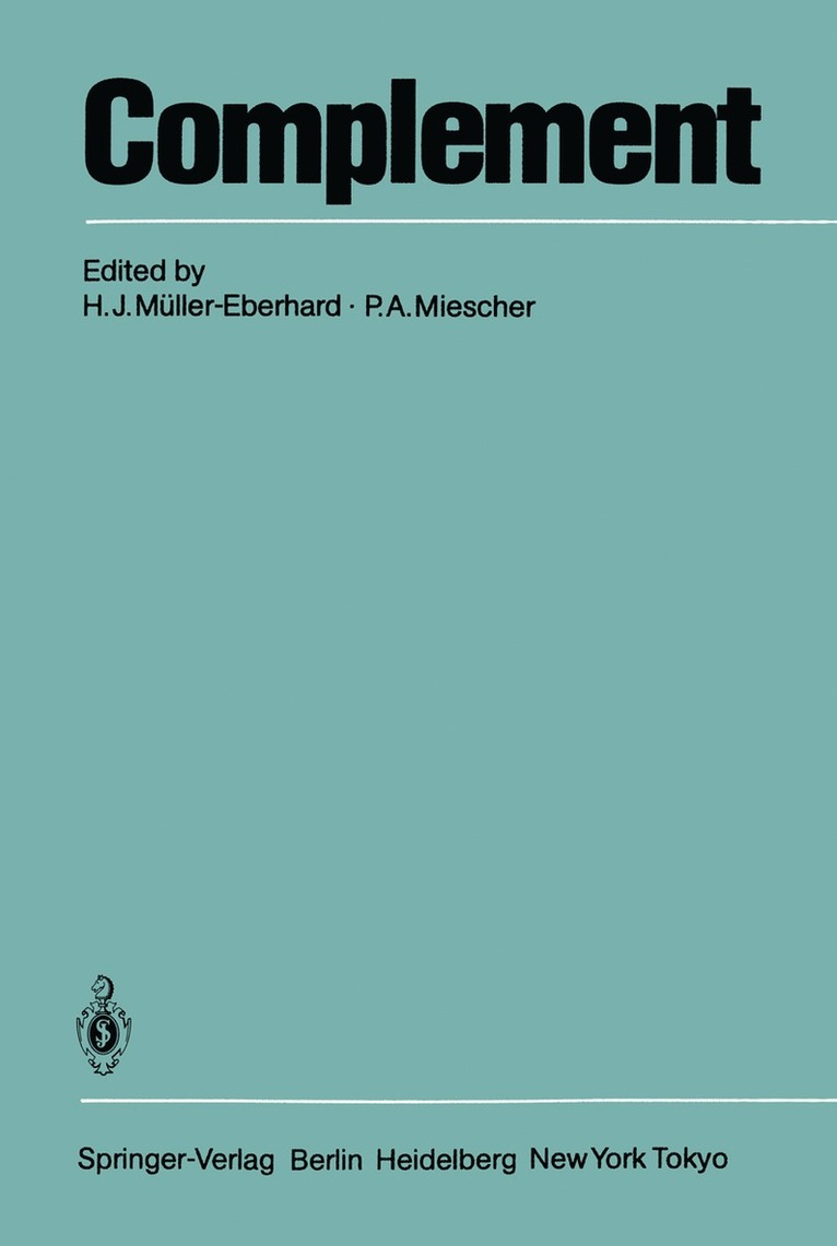 H.J. Müller-Eberhard, P.A. Miescher, H. J. Müller-Eberhard, P. a. Miescher, P. A. Miescher - Complement, Häftad