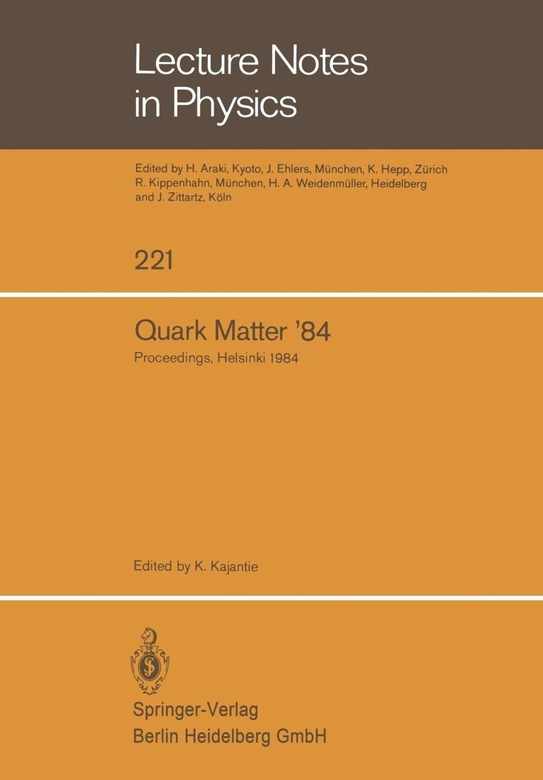 Quark Matter 84 1