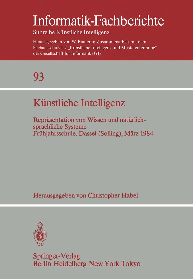 Christopher Habel - Künstliche Intelligenz, Häftad