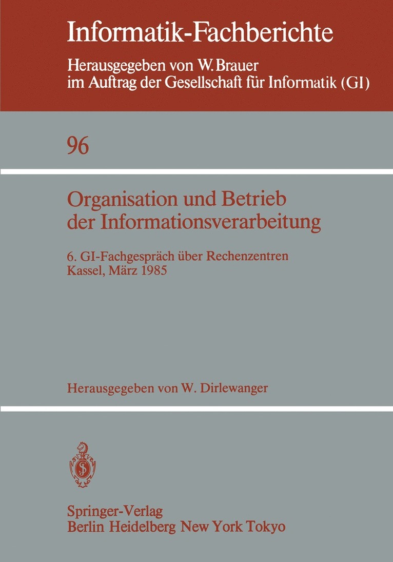 Werner Dirlewanger - Organisation und Betrieb der Informationsverarbeitung, Häftad