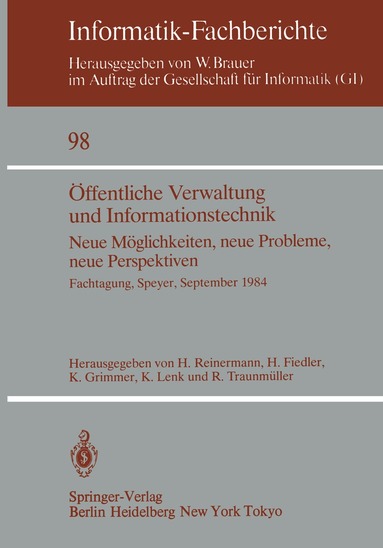 Heinrich Reinermann, Herbert Fiedler, Klaus Grimmer, Klaus Lenk, Roland Traunmüller - Öffentliche Verwaltung und Informationstechnik, Häftad