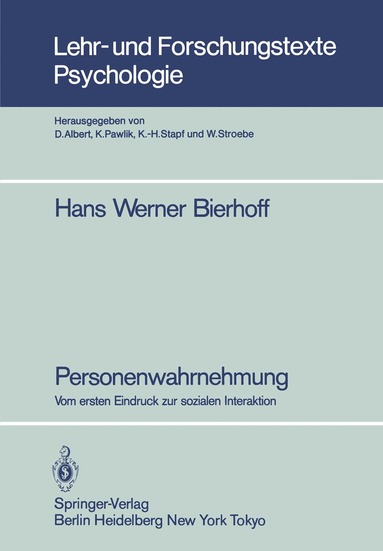 Hans Werner Bierhoff - Personenwahrnehmung, Häftad