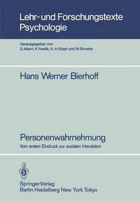 Hans Werner Bierhoff, Hans-Werner Bierhoff - Personenwahrnehmung, Häftad