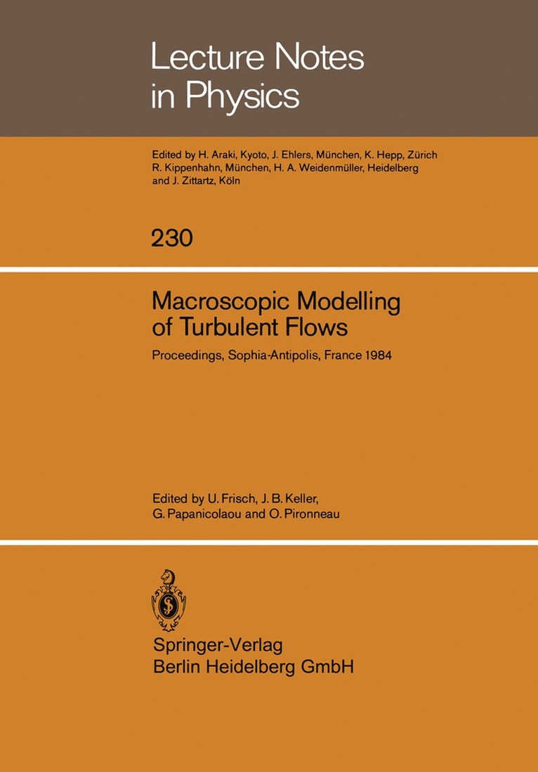 Macroscopic Modelling of Turbulent Flows 1