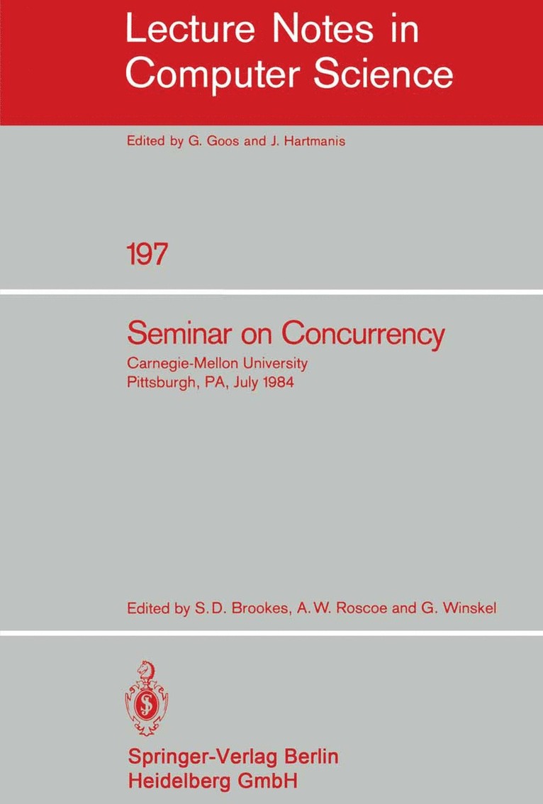 Stephen D. Brookes, Andrew W. Roscoe, Glynn Winskel - Seminar on Concurrency, Häftad