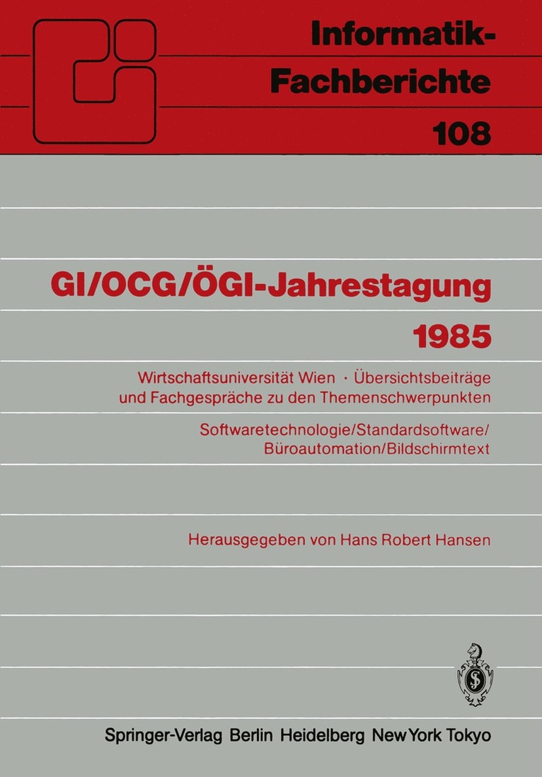 Hans R. Hansen - GI/OCG/ÖGI-Jahrestagung 1985, Häftad
