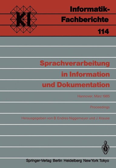 bokomslag Sprachverarbeitung in Information und Dokumentation